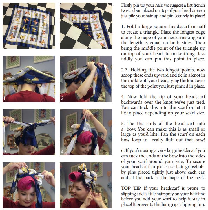 How to tie a headscarf - vintage style! -